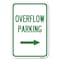 Signmission Overflow Parking with Right Arrow Heavy-Gauge Aluminum Sign, 12" x 18", A-1218-23515 A-1218-23515 - alternate 1